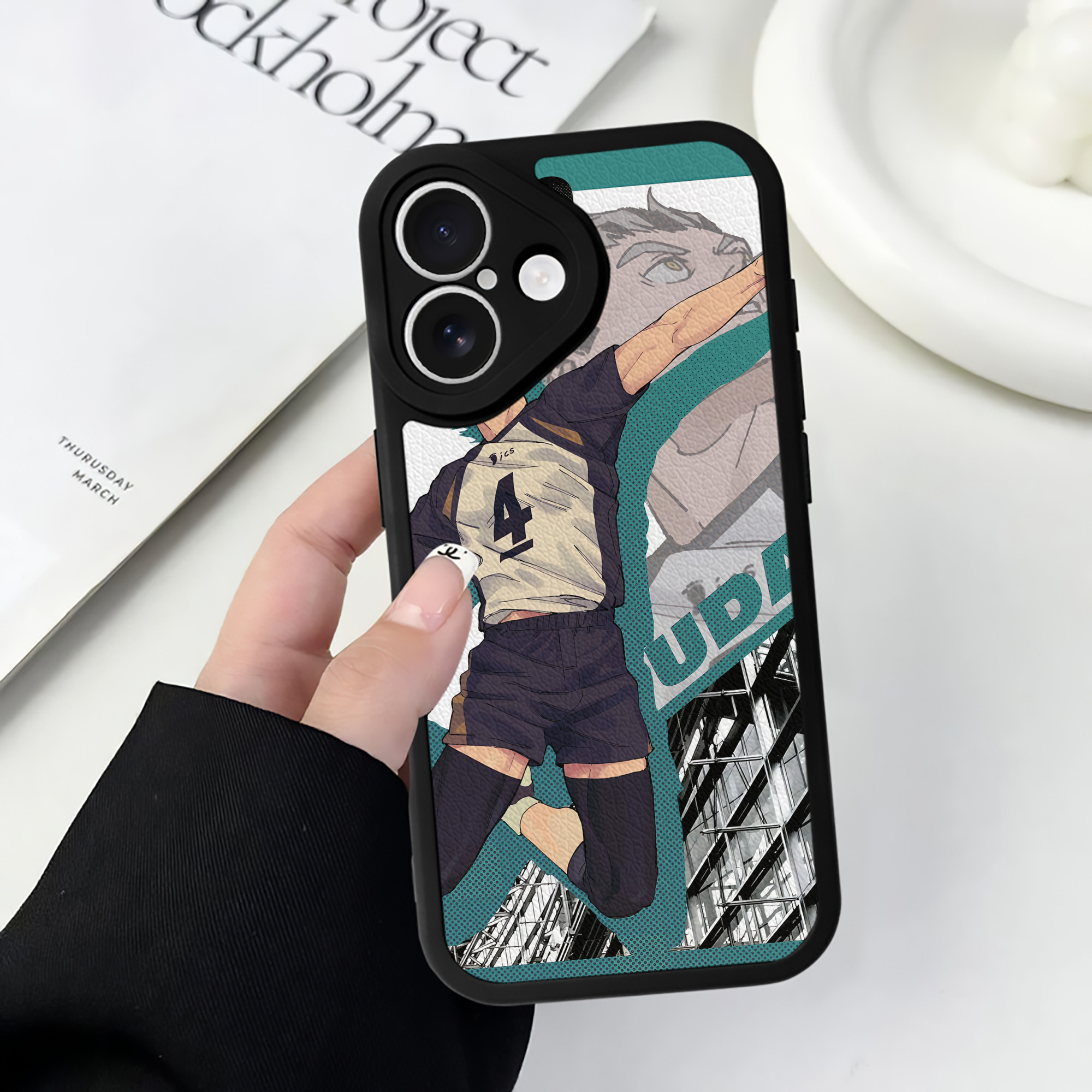 （画像用） ハイキュー!! Haikyu!! 【iPhone 16シリーズ対応】シリコンスマホケース（レザー調） 材質：シリコン